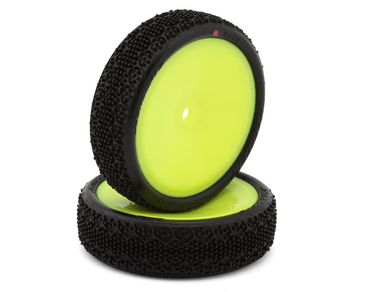 JConcepts 3DP 2.2" Pre-Mounted 2WD Front Buggy Carpet Tires (Yellow) (2) (Pink) w/12mm Hex