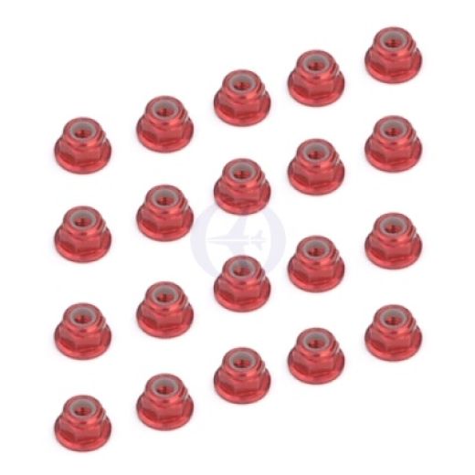 THUNDER TIGER Aluminum 3MM Locknuts - Red