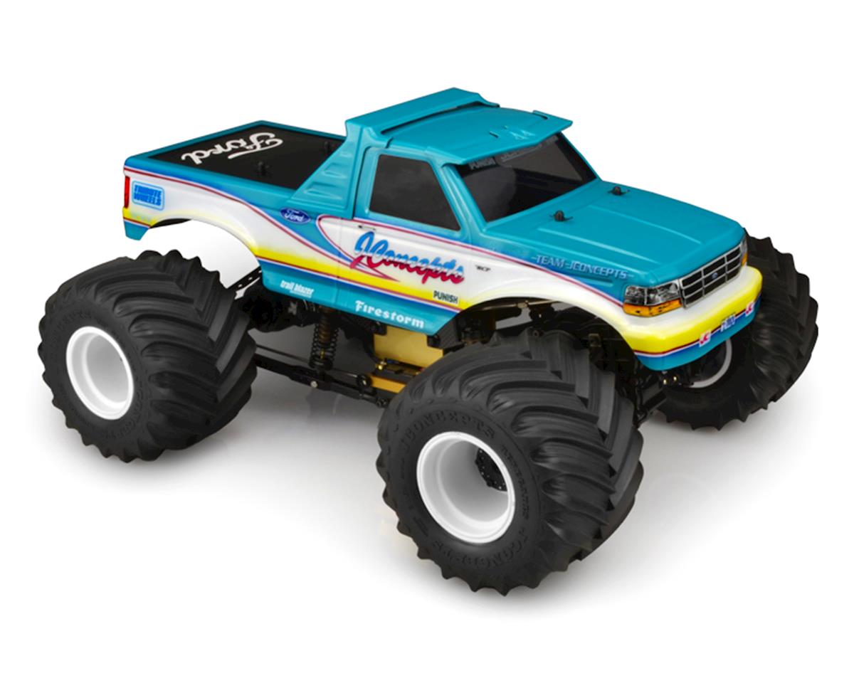 JConcepts 1993 Ford F-250 Monster Truck Body & Visor (Clear) (13.0” Wheelbase)