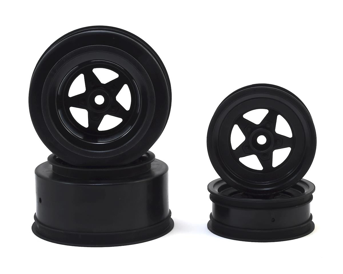 JConcepts Startec Street Eliminator Drag Racing Wheels (Black) w/12mm Hex (2x Rear SCT Wheels & 2x Front Buggy Wheels)