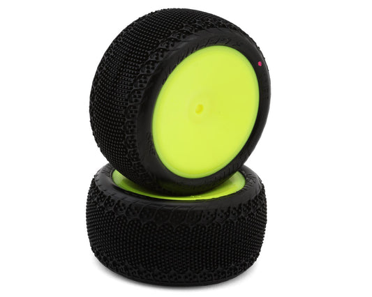 JConcepts 3DP 2.2" Pre-Mounted Rear Buggy Carpet Tires (Yellow) (2) (Pink) w/12mm Hex