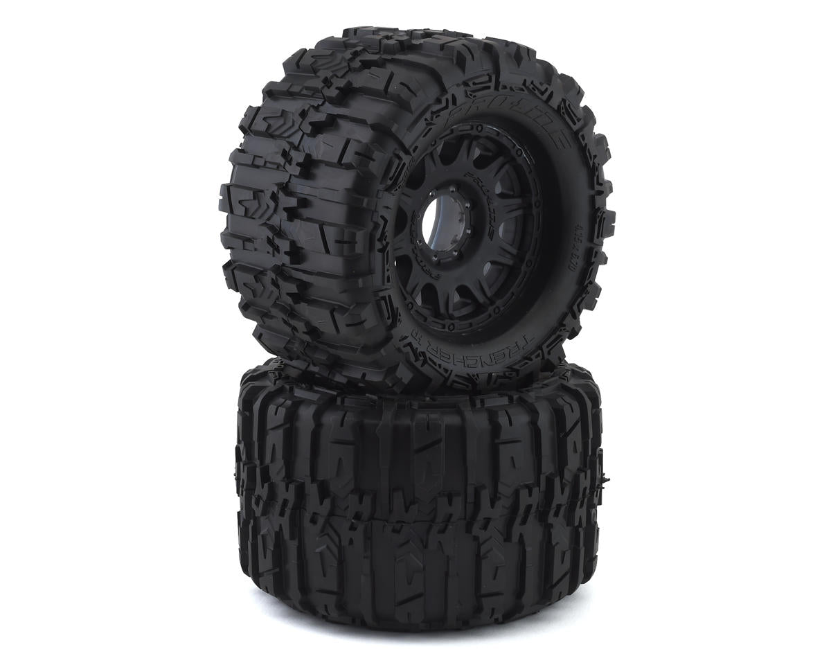 Pro-Line Trencher HP Belted 3.8" Pre-Mounted Truck Tires (2) (Black) (M2) w/Raid Wheels