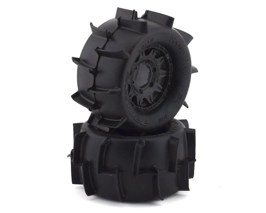 Pro-Line Sand Paw 2.8" Pre-Mounted Tires w/Raid Rear Wheels (2) (Black) w/Removable 12mm Hex