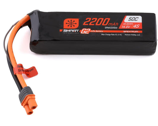 Spektrum RC 4S Smart G2 LiPo 50C Battery Pack (14.8V/2200mAh) w/IC3 Connector