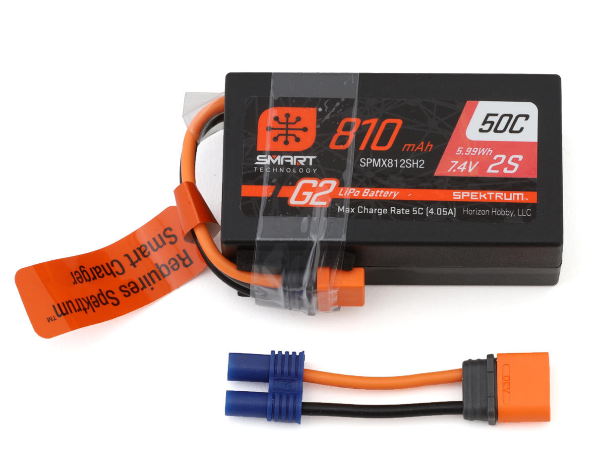 Spektrum RC 2S 50C Smart G2 LiPo Battery w/IC2 Connector (7.4V/810mAh)