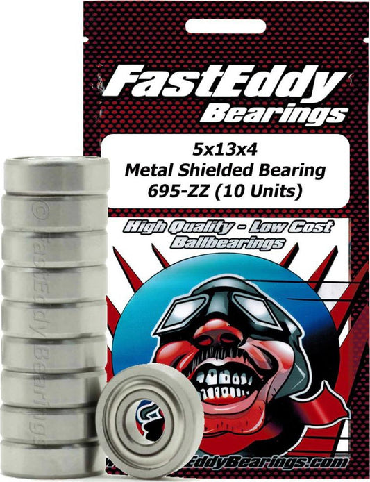 FastEddy Metal Shielded Bearings 5x13x4 695-ZZ (10)