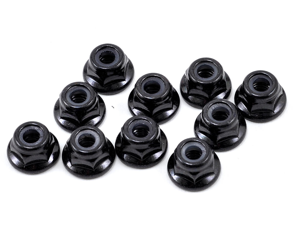 Tekno RC M4 Flanged Locknut (Black) (10)