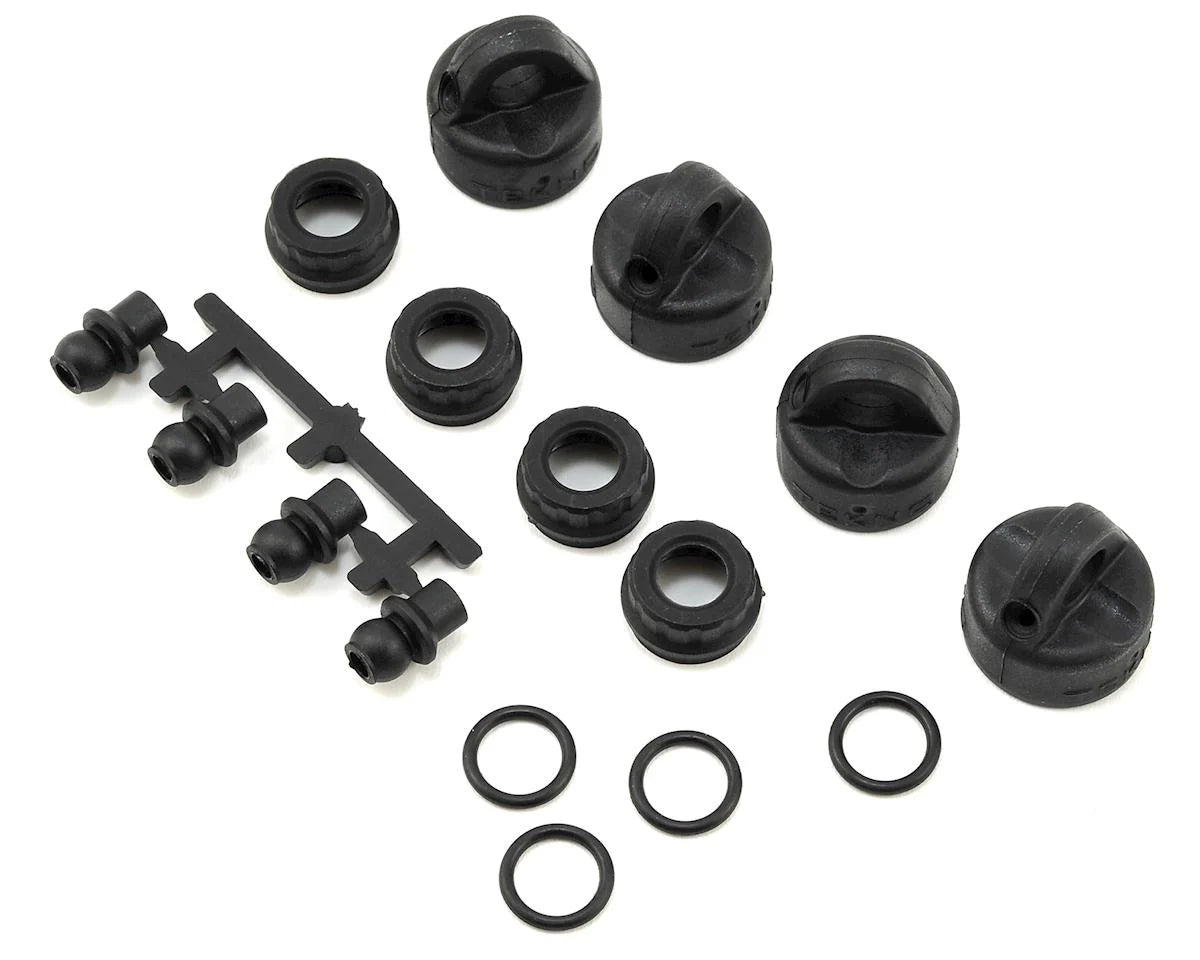 Tekno RC EB410/ET410 Shock/Cartridge Cap & Bushing Set (4)