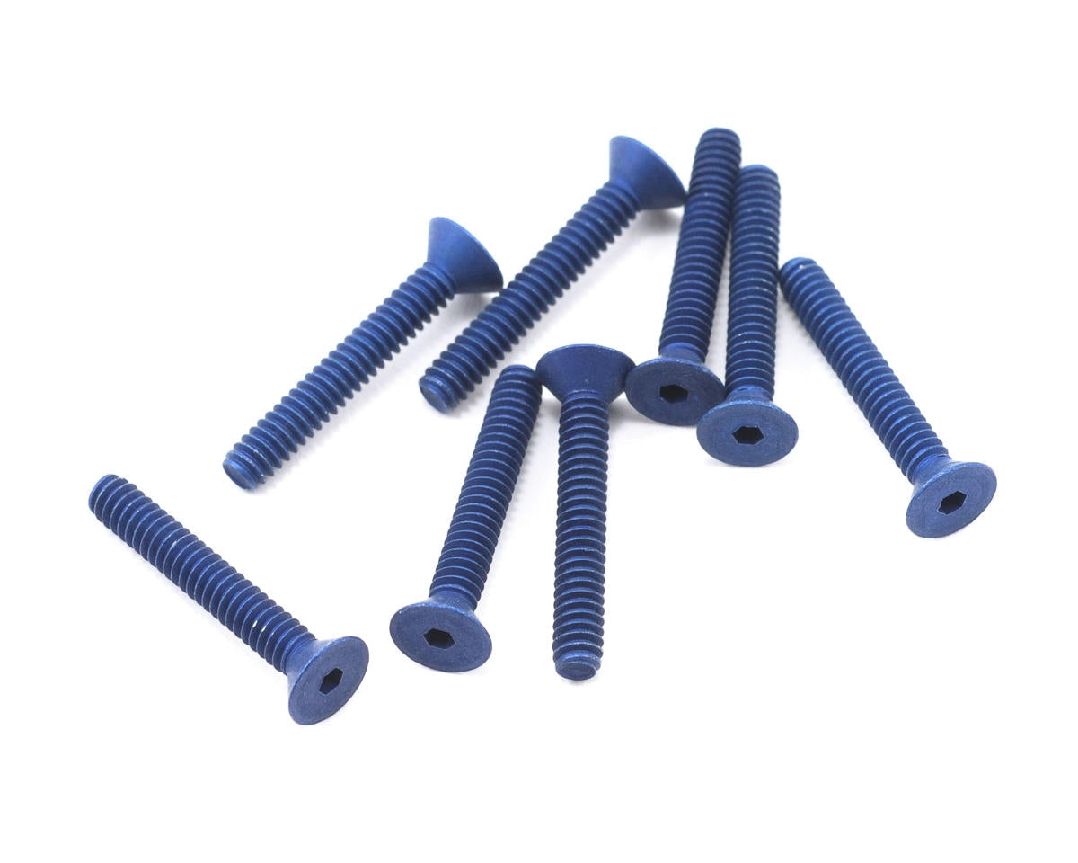 Team Associated 4-40x3/4" Flat Head Socket Screw (Blue) (8)