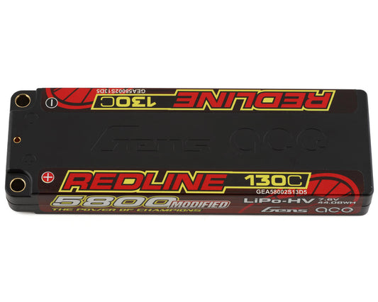 Gens Ace Redline 2S LiHV LiPo LCG Battery 130C (7.6V/5800mAh) w/5mm Bullets